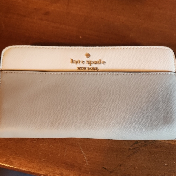 kate spade Handbags - Kate Spade Elegant White and Gray Wallet